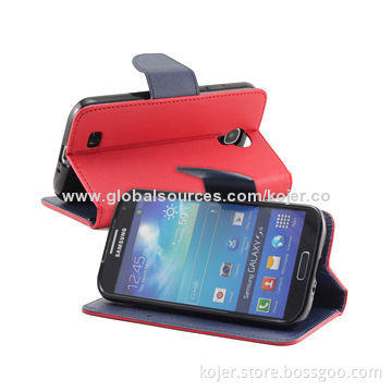 Flip Mobile Phone Cases/Covers for Samsung Galaxy S4 with PU Lining